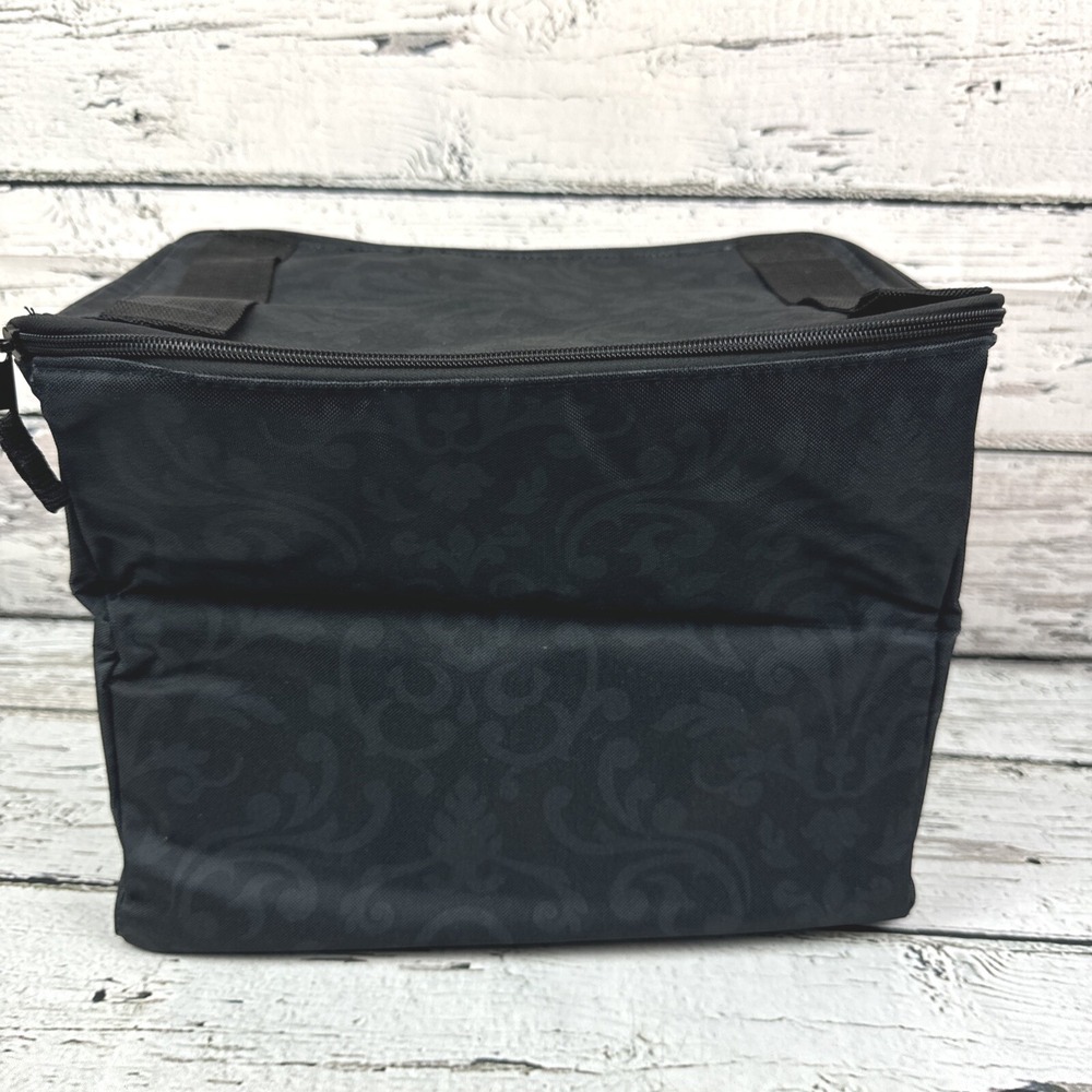 Thirty-One Double Top Handle Thermal Organizer Black‎ Cross Pop Never Used